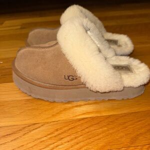 UGG Women's Brown and Cream Sheepskin Slippers